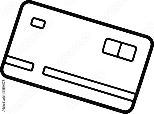 credit card chip on white background