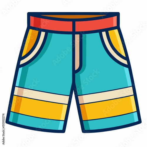 bermuda short vector illustration, isolated on white background