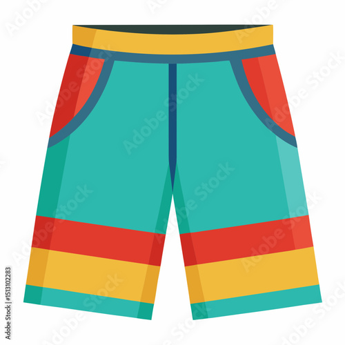 bermuda short vector illustration, isolated on white background