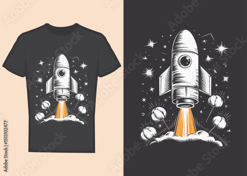 Evil skeleton robot android character t-shirt design vector illustration