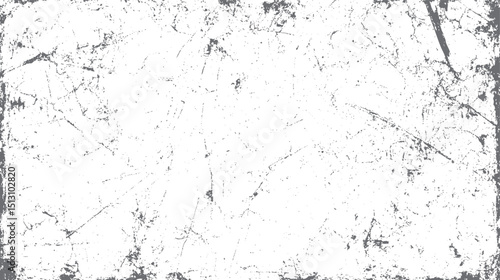 Vintage black and white grunge surface pattern. Textured background with cracks, dust, and scuffs. Old dark overlay vector design for artwork.