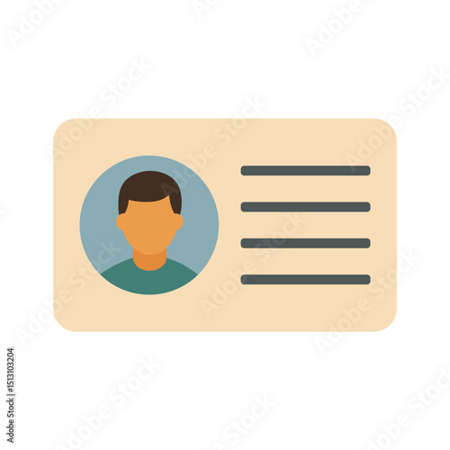 Flat ID card with male avatar illustration