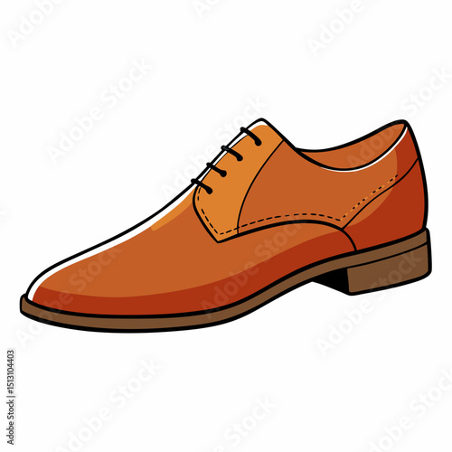 dress leather shoes vector illustration, isolated on white background