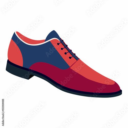 dress leather shoes vector illustration, isolated on white background