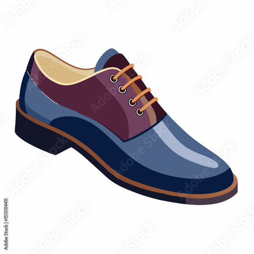 dress leather shoes vector illustration, isolated on white background