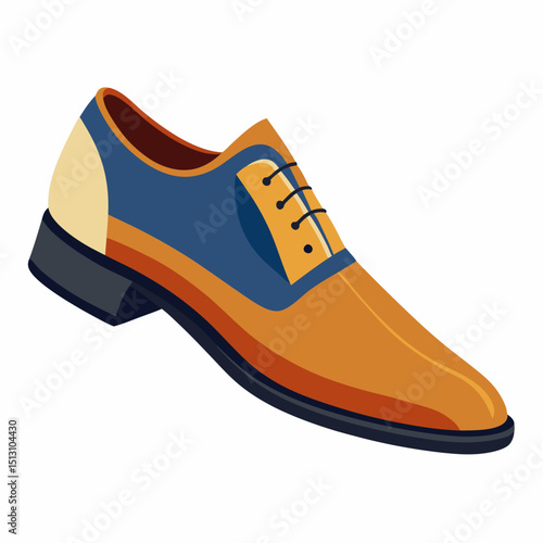 dress leather shoes vector illustration, isolated on white background