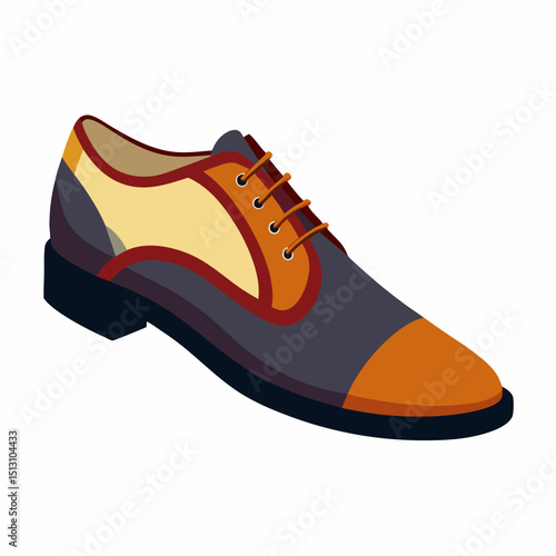 dress leather shoes vector illustration, isolated on white background