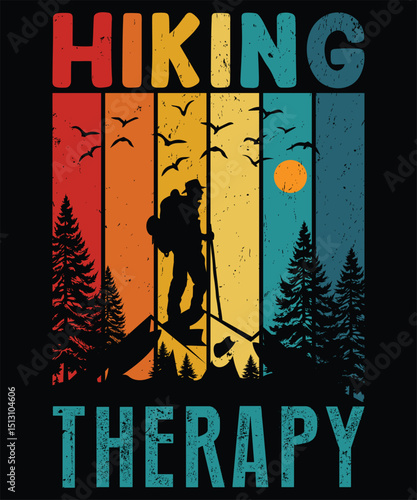 Bold Hiking T-Shirt Illustration with Compass and Mountain View.