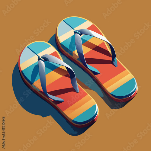 flip-flops vector illustration, isolated on white background