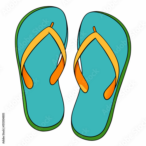 flip-flops vector illustration, isolated on white background