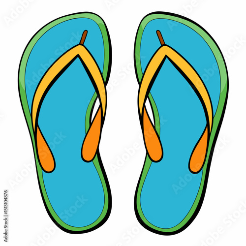 flip-flops vector illustration, isolated on white background