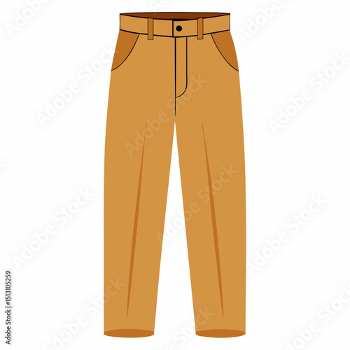 khaki pants vector illustration, isolated on white background