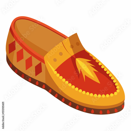 moccasins vector illustration, isolated on white background