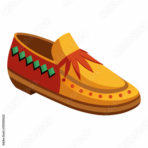 moccasins vector illustration, isolated on white background