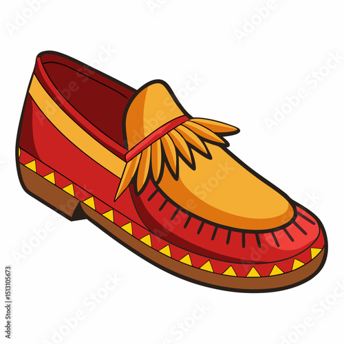 moccasins vector illustration, isolated on white background