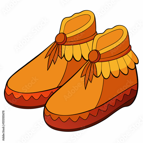 moccasins vector illustration, isolated on white background