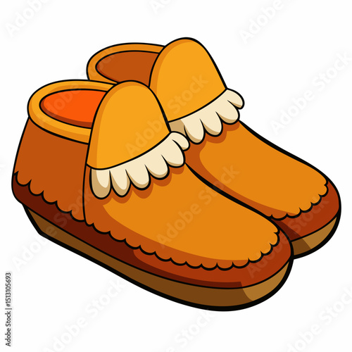 moccasins vector illustration, isolated on white background