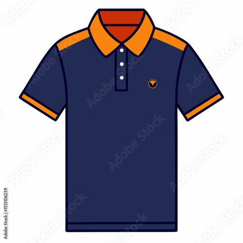 polo shirt vector illustration, isolated on white background