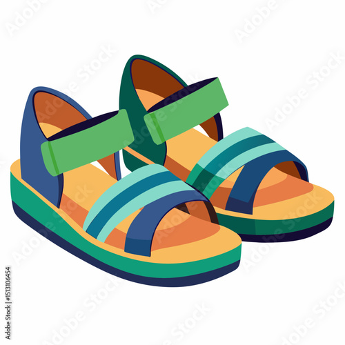 sandals vector illustration, isolated on white background