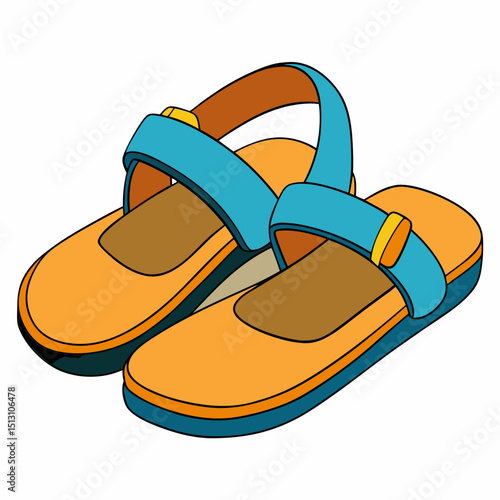 sandals vector illustration, isolated on white background
