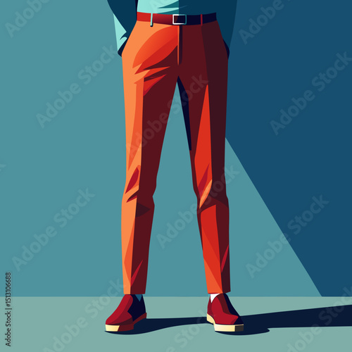 long pant vector illustration, isolated on white background