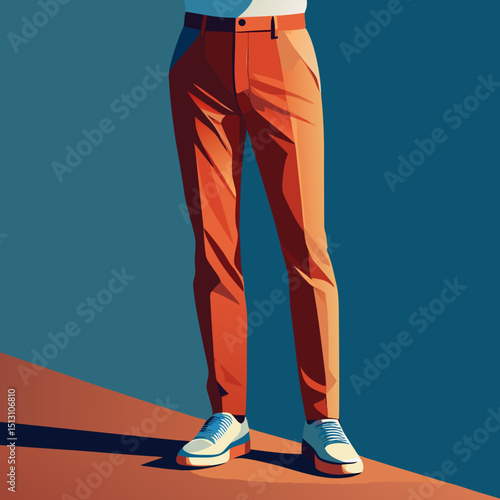 long pant vector illustration, isolated on white background