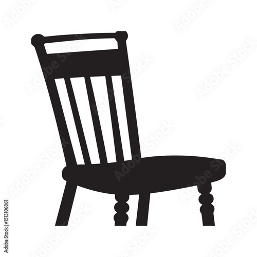 Chair clipart cartoon style illustration Silhouette white background.