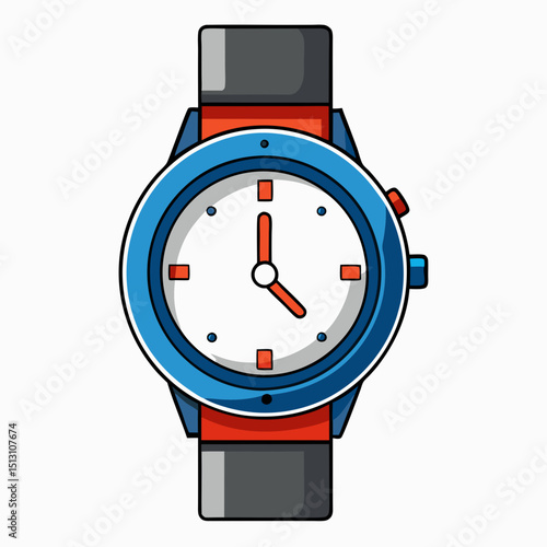 watch vector illustration, isolated on white background