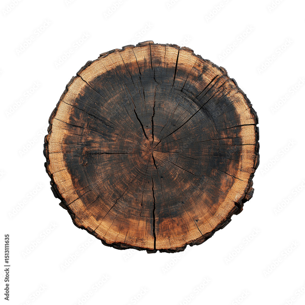 Obraz premium Cross Section of a Tree Trunk, Showing Annual Rings and Texture