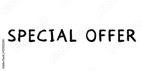 Special offer lettering Handwritten word Modern brush calligraphy Template for marketing ad, print, web, banner, poster, flyer Ink illustration