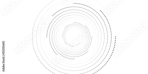 Halftone circular spiral logo set. Circular dotted isolated on the white background. Halftone fabric design.Halftone circle dots texture. Vector design element for various purposes.