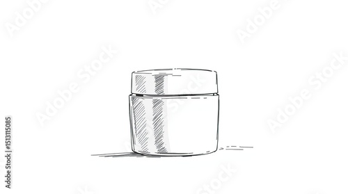 Dramatic Cinematic Hand-Drawn Sketch Skincare Cream Jar Mockup