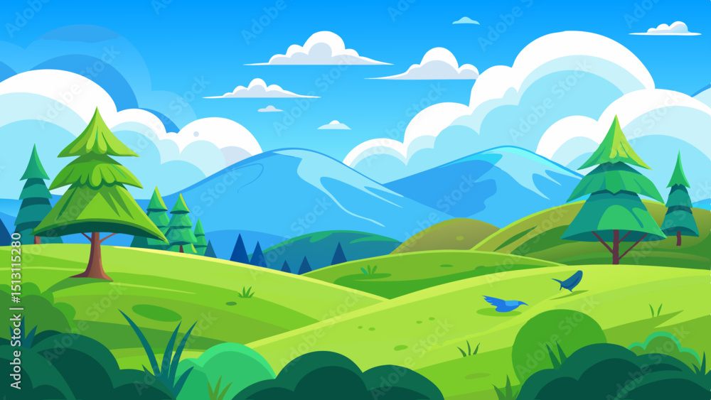 Obraz premium landscape with mountains and blue sky