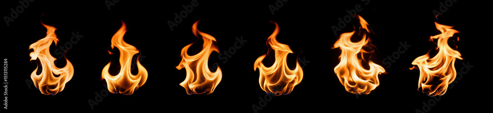 Fototapeta premium fire flames on black background