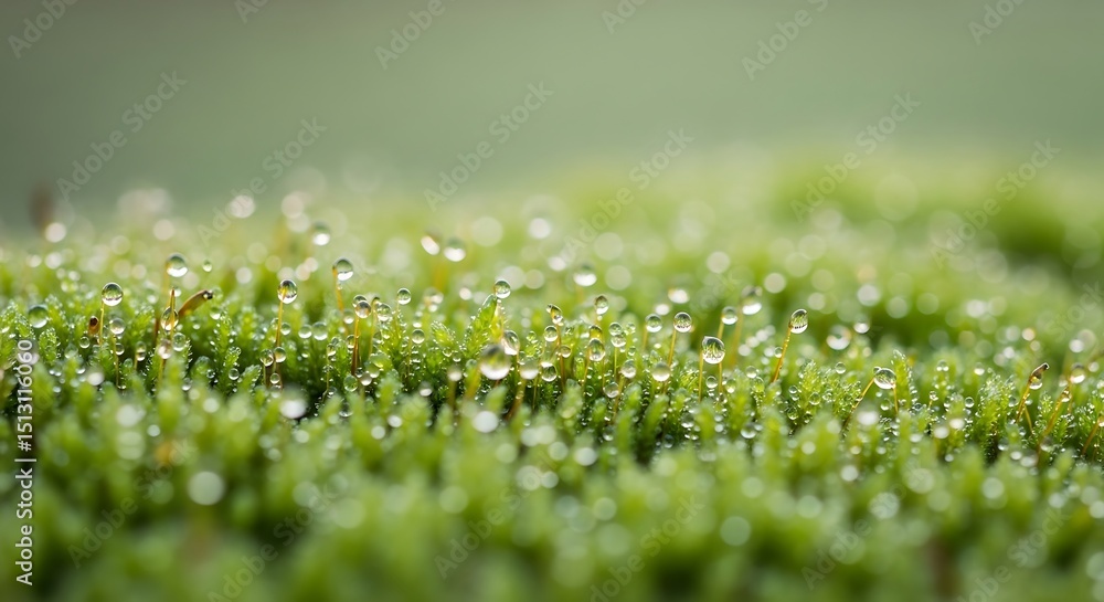 Fototapeta premium Macro Shot of Dew on Moss 