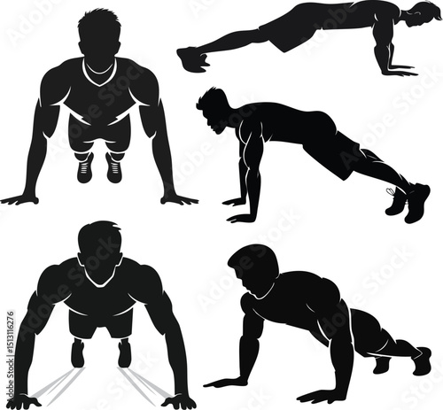 silhouette of a man push up