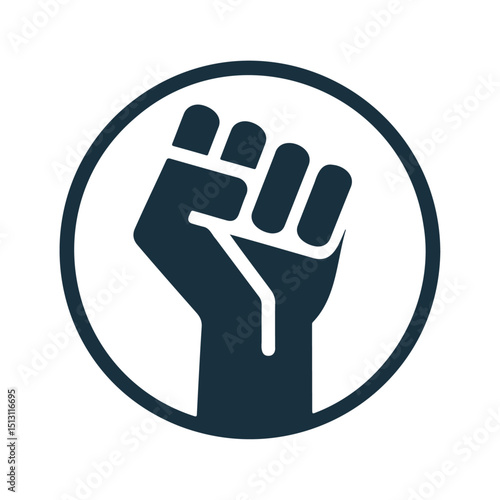 A raised fist power icon design