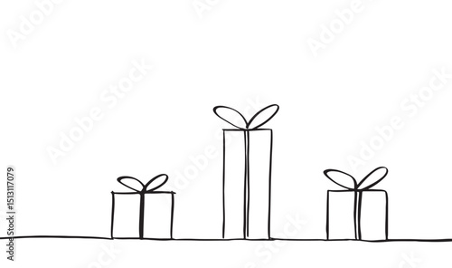 Gift box bow black color object icon drawing element gift box surprise happy birthday package doodle product present shopping gift box text font calligraphy hand written lettering special symbol gift 