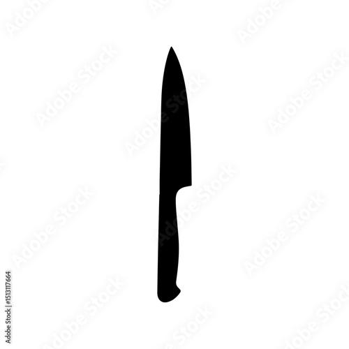 Pairing knife silhouette vector flat illustration on white background.