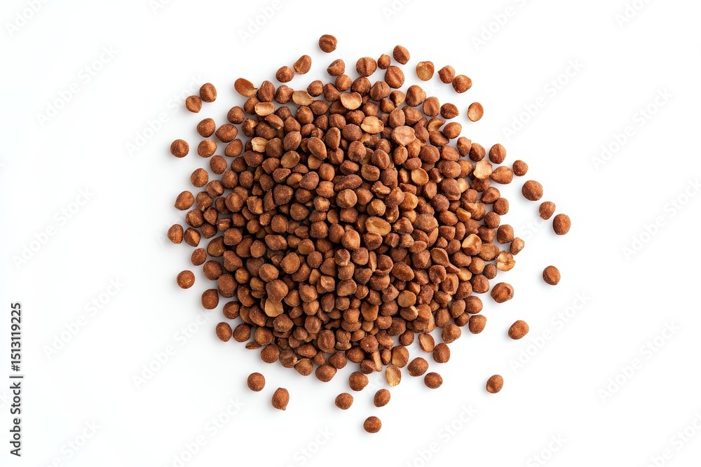 Roasted and salted peanuts pile isolated on white background, top view Roasted and salted peanuts pile isolated on white background, top view