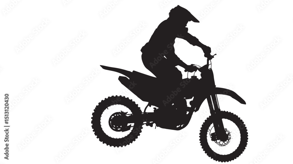 Obraz premium motor cross silhouette , black silhouettes isolated on white background