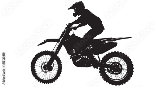 motor cross silhouette , black silhouettes isolated on white background