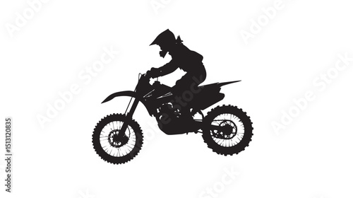 motor cross silhouette , black silhouettes isolated on white background