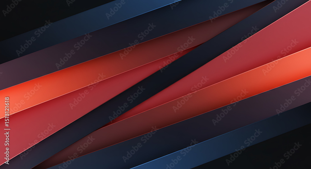 Fototapeta premium Abstract Diagonal Stripes Pattern in Red Orange and Blue
