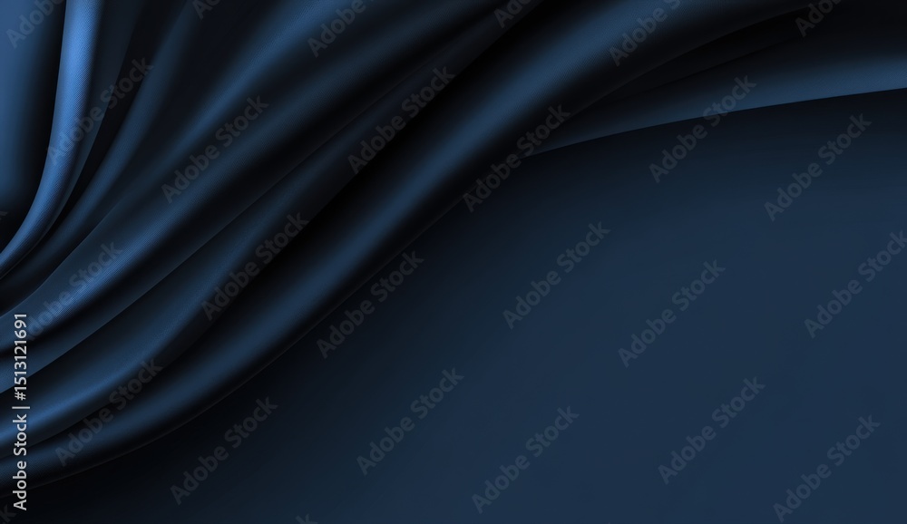 Fototapeta premium Dark Blue Draped Fabric Texture Background