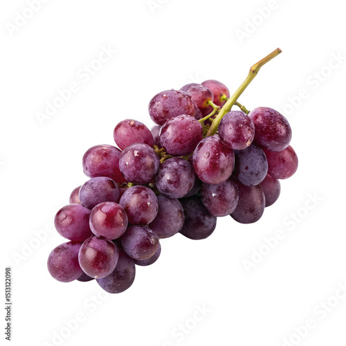 Red grapes bunch isolated on transparent background