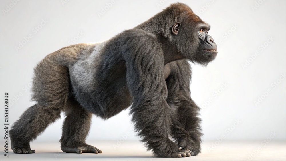 Fototapeta premium Eastern Gorilla on studio background