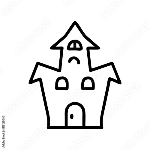 Spooky house icon, for Halloween design