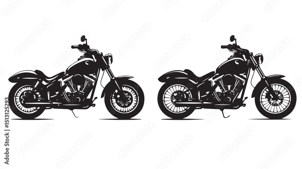Fototapeta premium Motorcycles silhouette isolated on white background