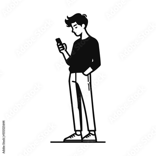 a boy using a phone